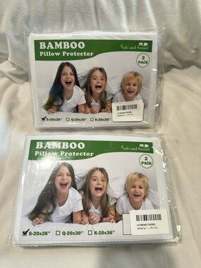 Bamboo Pillow Protector - White (2 Pack)